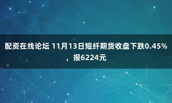 配资在线论坛 11月13日短纤期货收盘下跌0.45%，报6224元